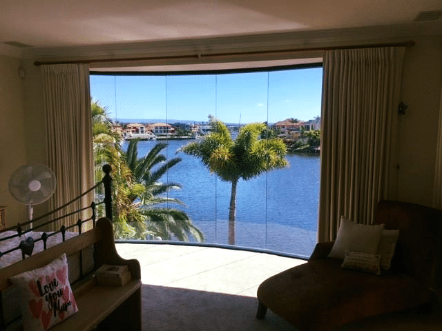home window tinting in a waterfront bedroom