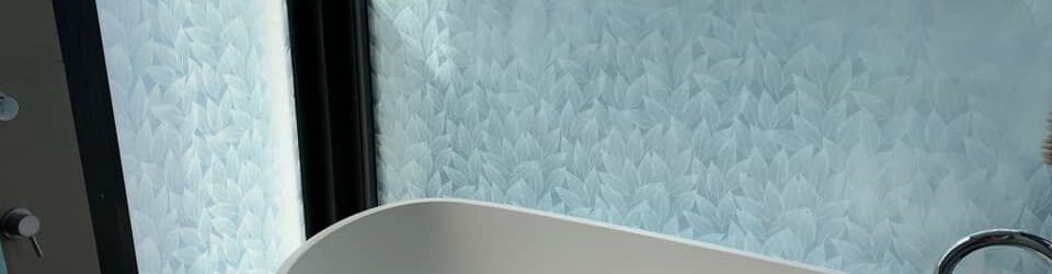 Bathroom with frosted film